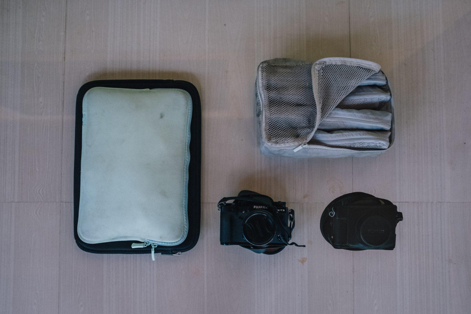 Electronics bag, MacBook sleeves and Fujifilm camera's