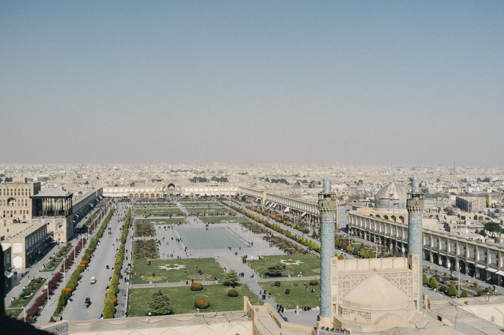 Spectacular view over the Naqsh-e Jahan Square, worlds second biggest square (after Beijing)