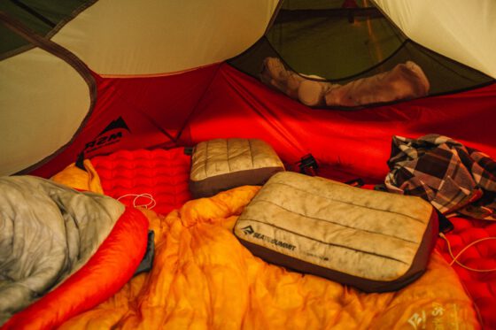Inside of tent