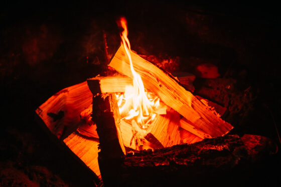 Campfire bikepacking warm sleep
