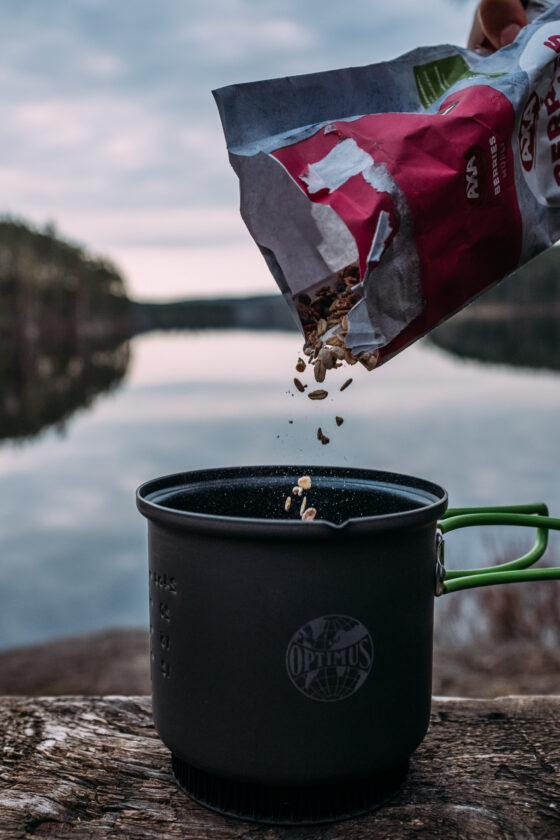 Optimus cooking pot bikepacking breakfast