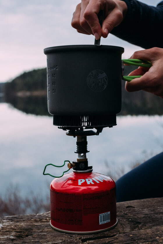 Lightweight camping and bikepacking stove and cooking pot