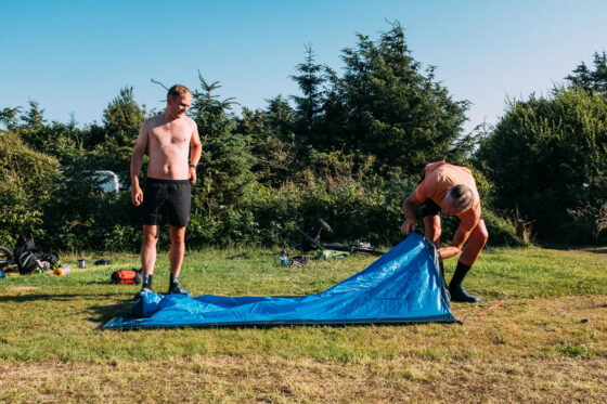 Bikepacking the Hærvejen setting up camp