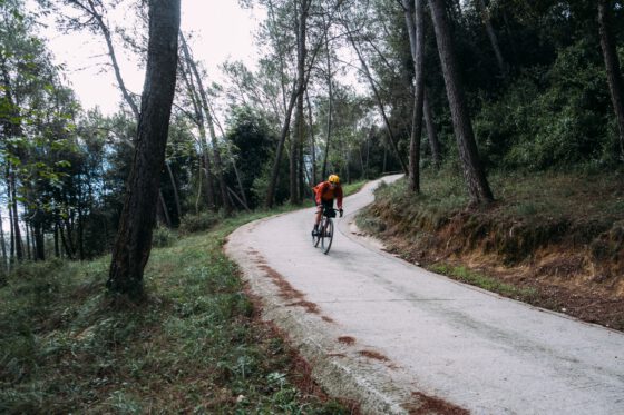 wet roads in girona for road cycling and gravel cycling