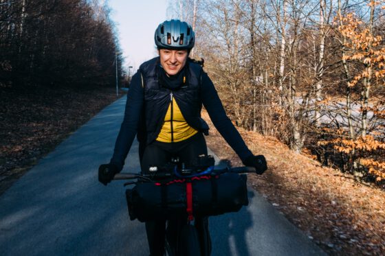 Sabina bikepacking winter Revelate Designs harness