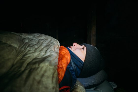 Winter bikepacking Sweden sleeping bag