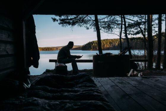 Bikepacking Sweden wind shelter camping