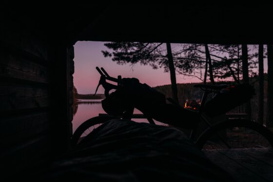 Wind shelter camping Sweden bikepacking