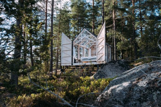 Sleeping in a glass cabin, a unique place to stay in Dalsland, West Sweden