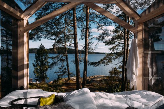 View from the glass cabin, a unique place to stay in Dalsland, West Sweden