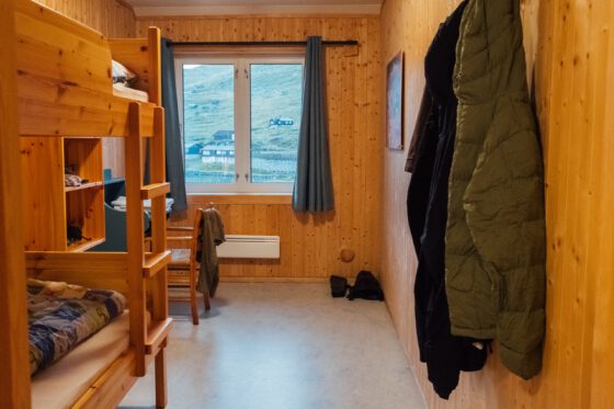A very basic room in the Finse hytte