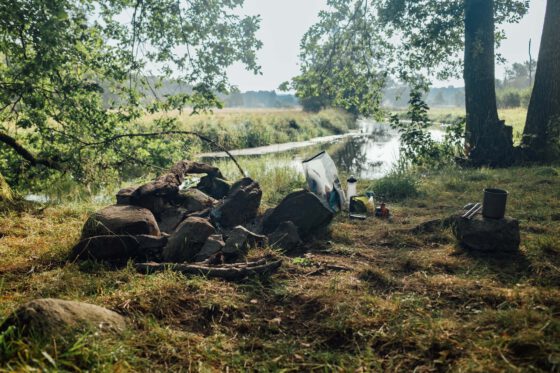 Sweden camping by the river