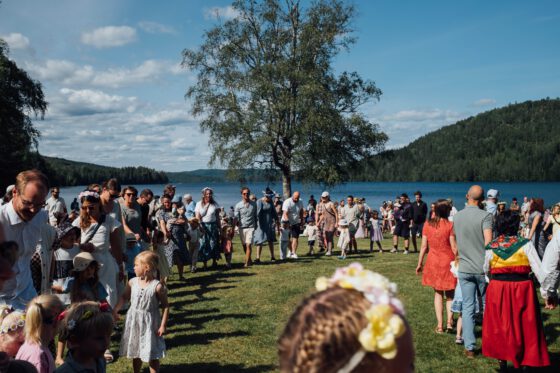 Swedish Midsommar festivities in Fengersfors, Dalsland, featuring music, dancing, and community traditions